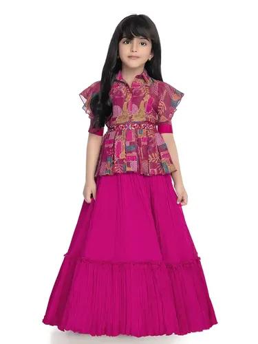 Betty Rani Colored Polyester Fabric Stitched Gown - 5-6 Yrs