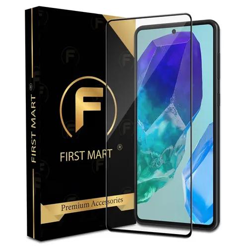 FIRST MART Premium Tempered Glass for Samsung Galaxy M55 5G with Edge to Edge Coverage and Easy Installation Kit, Pack of 1