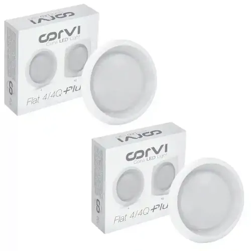 COrVI Led Flat 4 Round, 6Watt (Warm White) Pack of 2