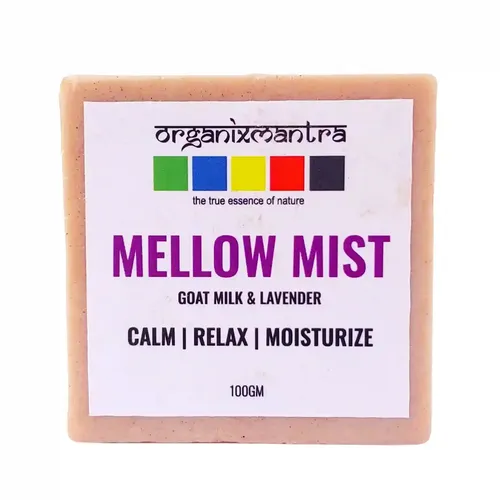 Organix Mantra Mellow Mist Bath Soap Infused WIth Goat Milk & Lavender| Nourishing Natural Glow |Gentle & Soothing|Hydrating Natural Skincare|For All Skin Types - 100G