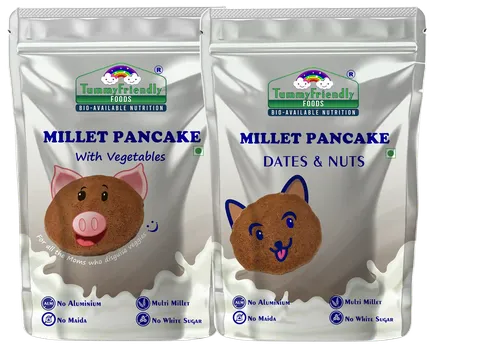 Tummyfriendly Foods Millet Pancake Mix - Veggies, Dates, Nuts. Healthy Breakfast. 2 Packs 150G Each Cocoa Powder (2 X 150 G)