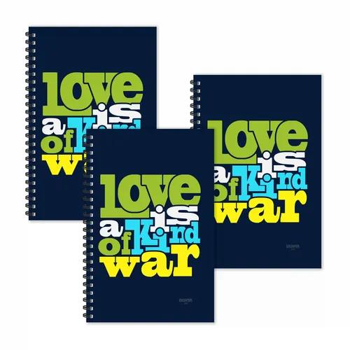 Love Is War Ruled Diaries - Pack Of 3