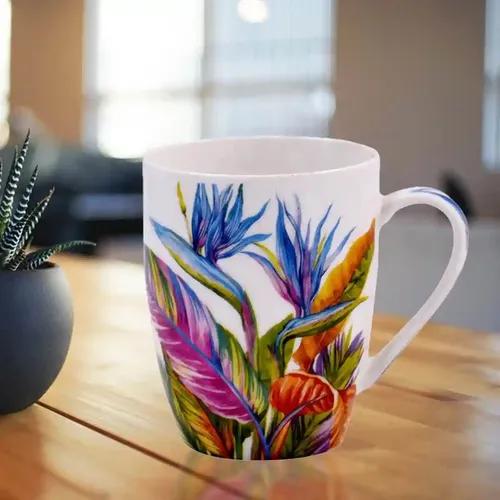 Kookee Printed Ceramic Coffee or Tea Mug with handle for Office, Home or Gifting - 325ml (4039AG-A)