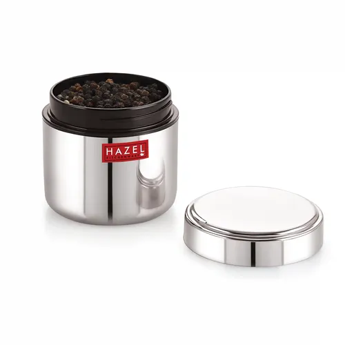 HAZEL Stainless Steel Mini Container Heavy Gauge Premium Airtight Dabbi Dabba Set of 1, 650 ML, Silver