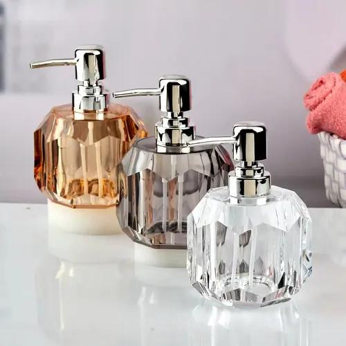 Kookee Acrylic Soap Dispenser for Bathroom hand wash, refillable pump bottle for Kitchen hand wash basin, Set of 3(10559)