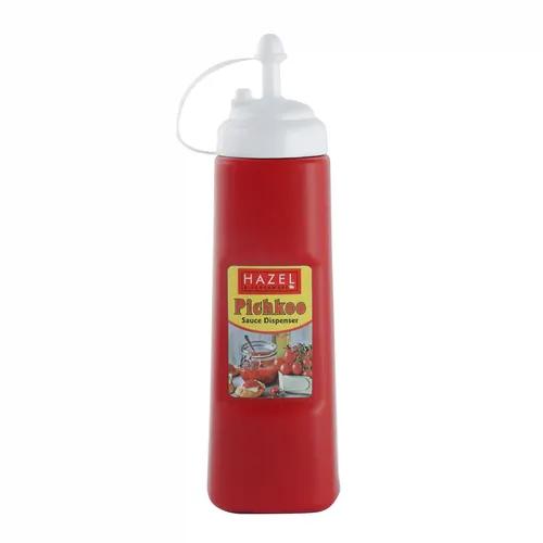 HAZEL Sauce Ketchup Bottle With Cap | Squeeze Bottle Plastic Food Grade | Tomato Sauce Bottle For Restaurants, Cafeterias, Food Trucks, Picnics, 560 ML, Red