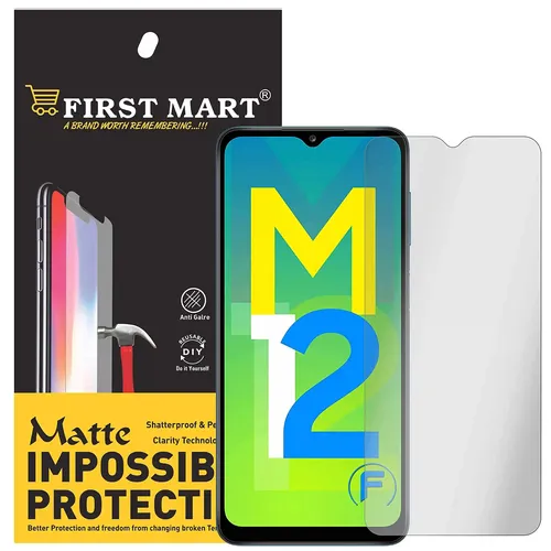 FIRST MART Matte Tempered Glass for Samsung Galaxy M12 / F12 / A12 / M04 / M32 5G (6.5 Inch) Impossible Flexible Fiber Case Friendly Screen Protector | Matte