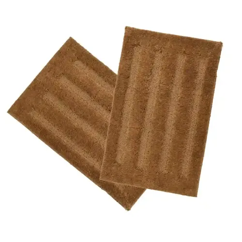 Jaaki Home Microfiber Set of 2 Cut-Loop Anti Skid Bathmat/Doormat Brown