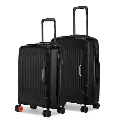 Nasher Miles Coorg Hard-Sided Polypropylene Luggage Set of 2 Black Trolley Bag|Suitcase (55 & 65 cm)