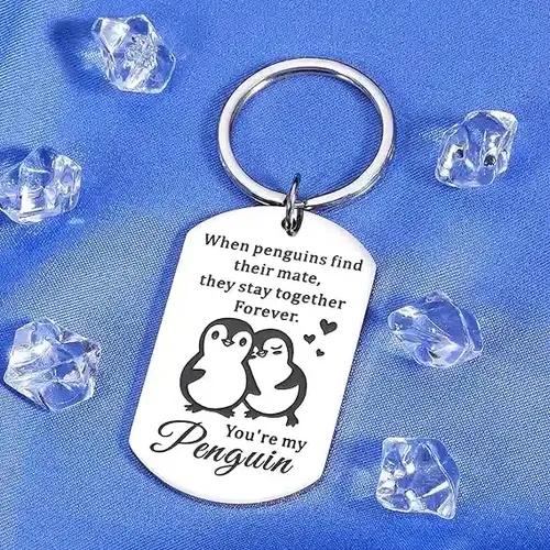 Customized Penguin Keychain with Personalized Message