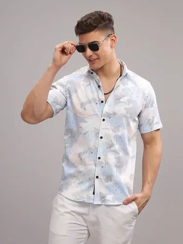 Blue-Grey Chiba Waffle Shirt XL