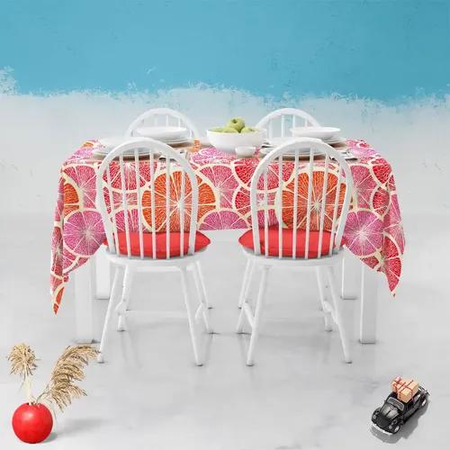 ArtzFolio Grapefruit | Table Cloth Cover for Dining & Center Table | Washable Waterproof Polyester Fabric | 4-Seater Table; 42 x 63 inch (107 x 160 cms)