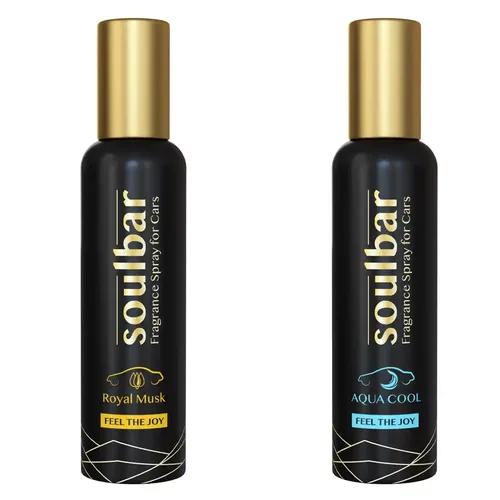 Soulbar Royal Musk & Aqua Cool Luxury Car Perfume Spray - 80 Ml (Pack of 2)