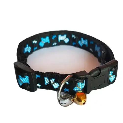 PSK PET MART Nylon Animal Print  Print 10  Mm Collar Set For Puppies And Cats - Multicolor