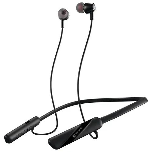 Portronics Harmonics Z10 In Ear Bluetooth Headphone With Mic, 35Hour Playtime,10mm Driver, Magnetic Earbuds, Voice Assistant, Bluetooth 5.3V, IPX4 Water/Sweat Resistance, Type C fast Charging(Black)