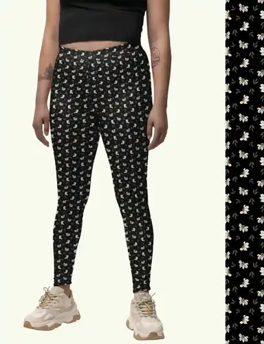 Nargis - Printed Athleisure leggings for women with side pocket attached - XS