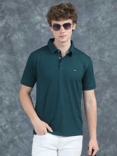 Olive Cubic Polo T-Shirt S