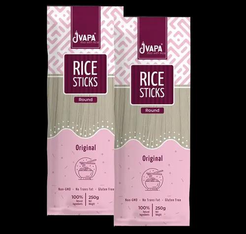 Jvapa Rice Sticks Noodles - Goodness of Rice | Round (2 x 250 gm)