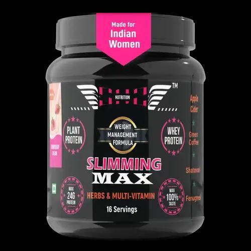 SOS Nutrition MAX Whey Protein Powder & Plant Protein, 24 g, Herbs to Reduce Body Fat and Immunity, Multivitamin for Skin & Hair (Strawberry, 500g)