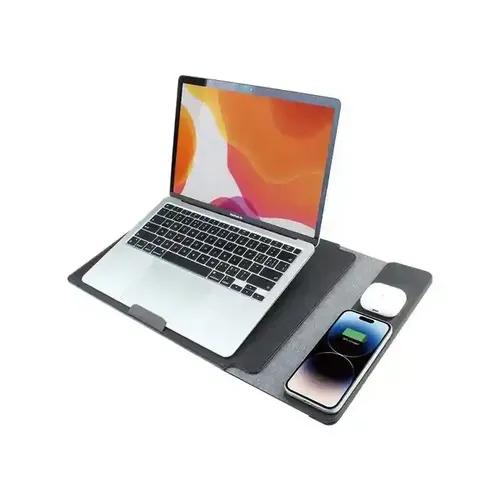 3 in 1 Wireless Charging Laptop Sleeve - Grey - 15/16 inch