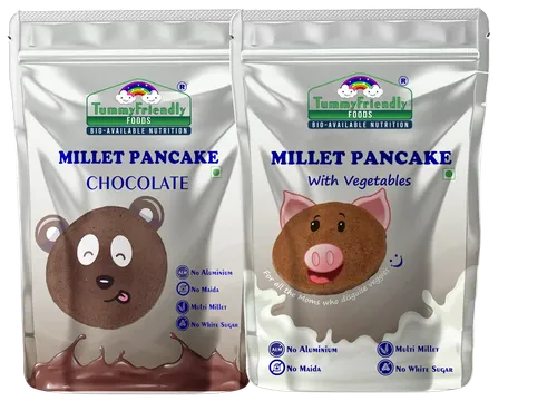 Tummyfriendly Foods Millet Pancake Mix - Chocolate, Veggies. Healthy Breakfast. 2 Packs 150G Each Cocoa Powder (2 X 150 G)