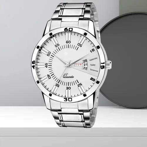 White Elegance Day & Date Functional Analog Watch For Men