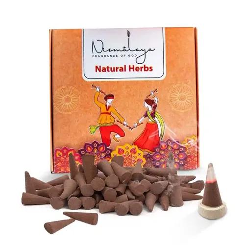 Nirmalaya Natural Herbs Incense Cones | Incense Cones for Pooja Recycled Flowers | Organic Dhoop Cones (40 Units) - Pack of 2