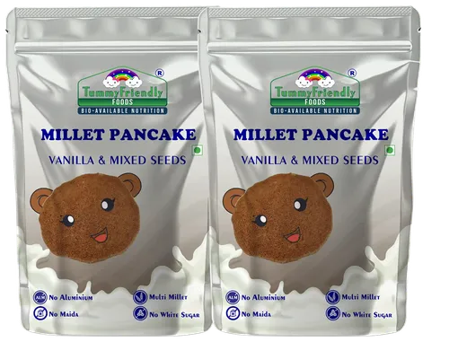 Tummyfriendly Foods Millet Pancake Mix - Chocolate, Seeds. Healthy Breakfast. 2 Packs 150G Each Cocoa Powder (2 X 150 G)