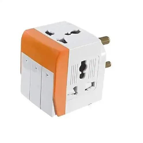 3 Way Pin Multi Plug Socket Universal Travel Adapter with Individual Switch Safety Shutter LED Indicator-3 Way Plug Extension for Home Office Industrial - 5A-250V