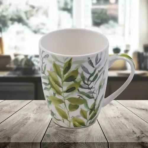 Kookee Printed Ceramic Coffee or Tea Mug with handle for Office, Home or Gifting - 325ml (BPM3788-D)