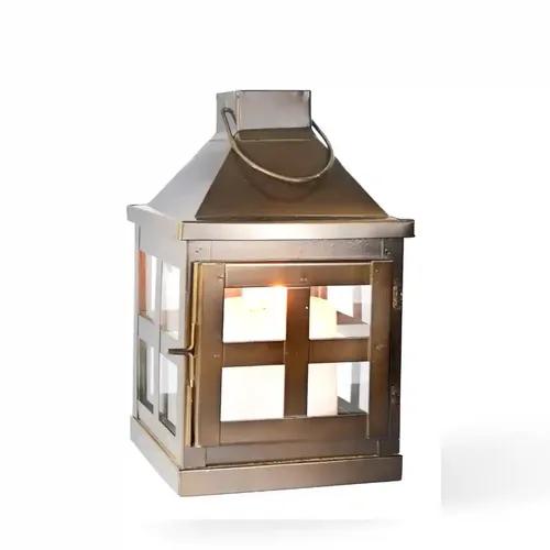 Behoma Vintage Style Lantern for Home Decoration |Candle and Tealight Holder for Table-top & Wall-hanging | Indoor & outdoor events | Chocolate Brown Colour Small (Candle/lights NOT Included)