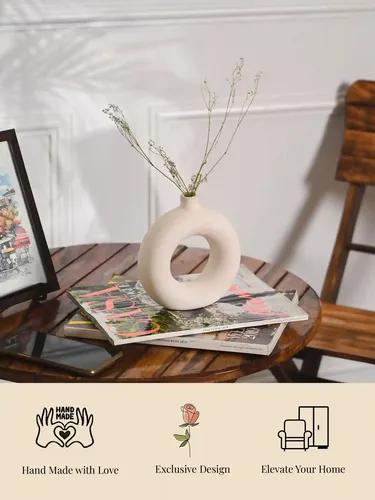 Donut Vase -  Off White - 16 Cm