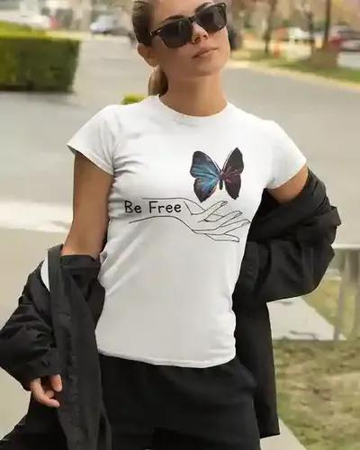 Butterfly: Be Free T-Shirt For Women - S