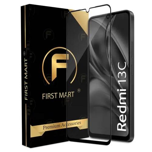 FIRST MART Slim Tempered Glass Screen Protector Compatible for Redmi 13C / Redmi 13C 5G Edge to Edge Coverage and Easy Installation