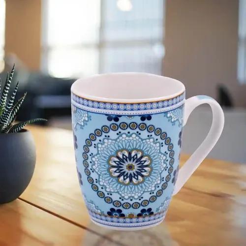 Kookee Printed Ceramic Coffee or Tea Mug with handle for Office, Home or Gifting - 325ml (4129G-A)