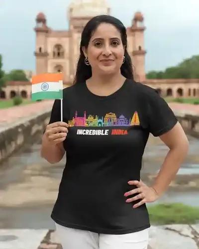 Incredible India T-Shirt for Women Heritage Hues - S