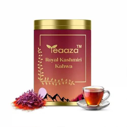 Teaaza Royal Kashmiri Kahwa Green Tea | Sweet Kahwa | Herbal Tea | 50 gm granules| Blended with Saffron, Cinnamon, Clove, Almonds And Rose Petals