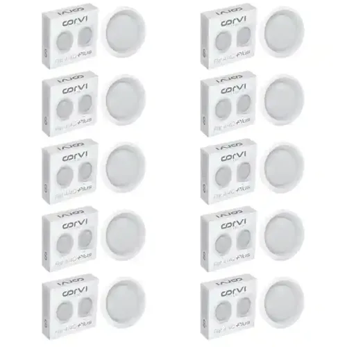 COrVI Led Flat 4 Round, 6Watt (White) Pack of 10