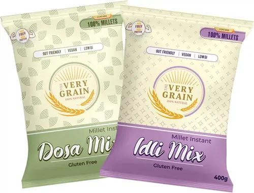 The Very Grain Millet Idli & Dosa Instant Mix | Fiber Rich Low GI Ready to Cook Healthy Breakfast | Gluten Free Contains Kodo, Foxtail, Finger Millets Diabetic Friendly – Pack of 2(400 Grams Each)