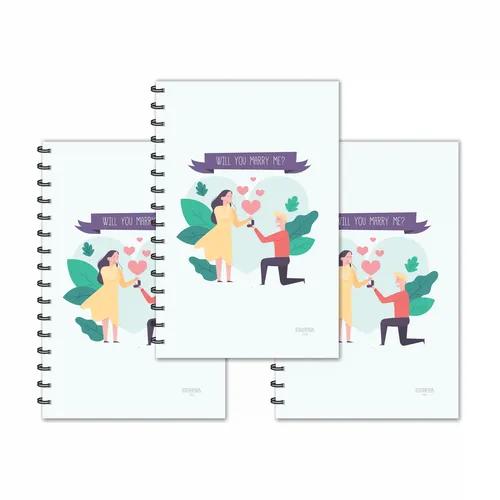 Will You Marry Me Designer Ruled Diaries - Pack Of 3