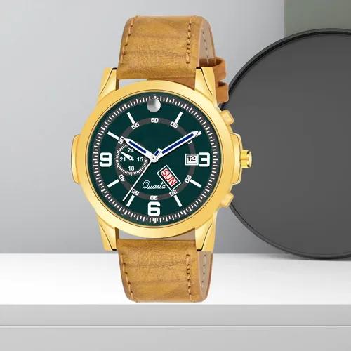 Striking Green Dial Men Day & Date Watch