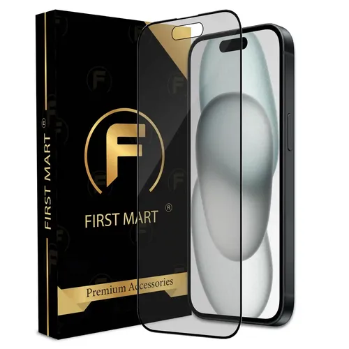 FIRST MART Matte Tempered Glass for iPhone 15 with Edge to Edge Coverage and Easy Installation Kit, Matte Finish, Pack of 1