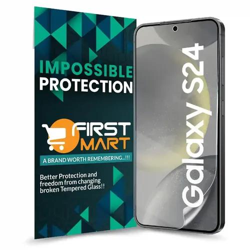 FIRST MART Screen Protector for Samsung Galaxy S24 5G - Nano Fiber Unbreakable Membrane Case Friendly Full Edge to Edge Screen Coverage & Installation Kit (Crystal Clear)