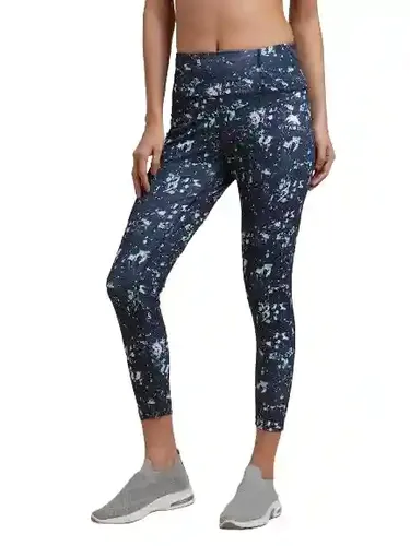 VITAWOLF Premium Gym wear | Active Wear Tights| Legging with Back Pocket Stretchable Leggings Yoga Pants Gym Tight Abstract Print (Large)
