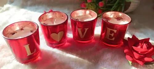 Love Votive Candle Set with Lavender Fragrance