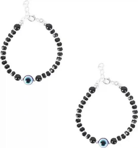 Evil Eye Nazariya Bracelet with Black & Silver Beads