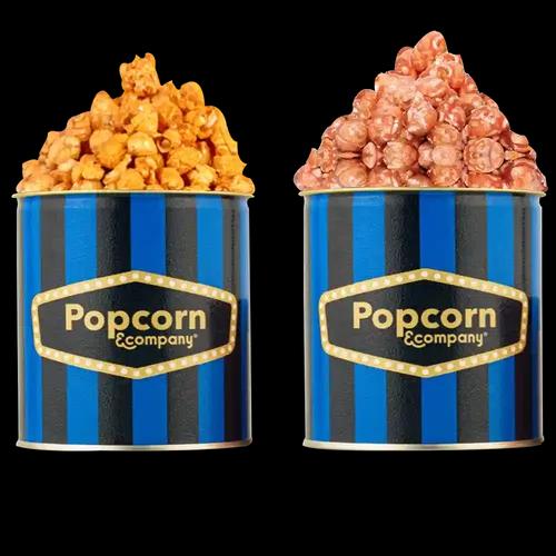 Popcorn & Company Festive Gift Combo Pack of 2 Tins (Crunchy Litchi -130 Gm & Tomato Burst Popcorn - 80 Gm) - 210 Gm