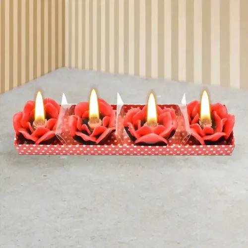 Kookee Mini Plant shape Wax Candles in Set of 4 for Home decor, Gifting, Wedding, Py, Festivals (YS-004-B)