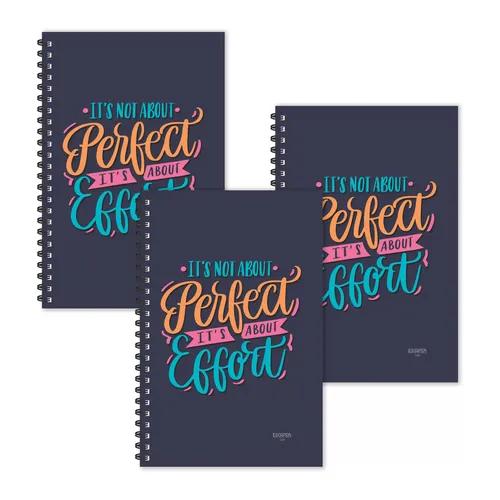 Perfect Vs Effort Motivational Ruled Diaries - Pack Of 3