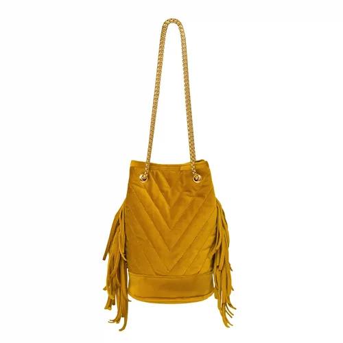 Yellow Suede Party Bag